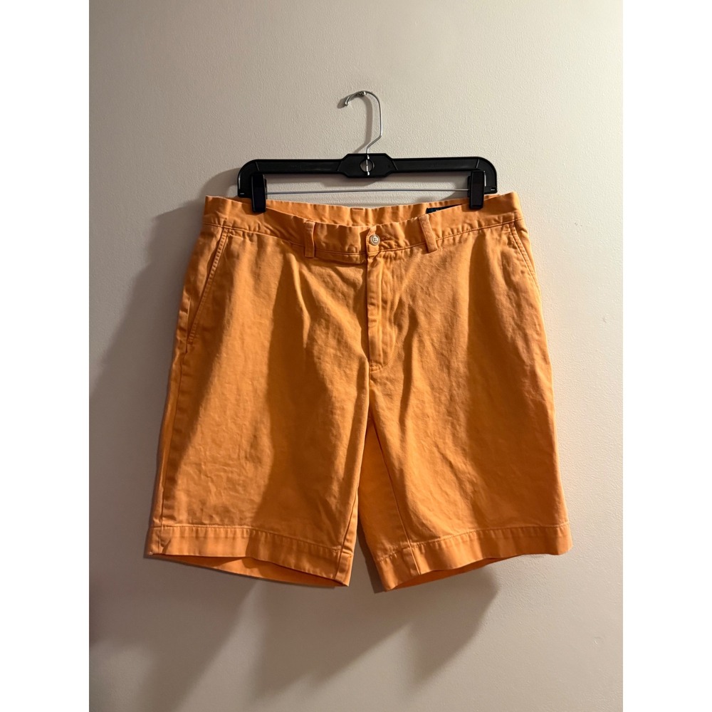 Polo y2k Ralph Lauren Mens Orange Chino Shorts Size 34 Cotton Twill Preppy